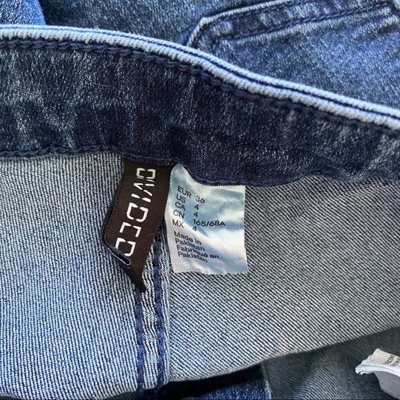 H&M Divided Velour Stripe Denim Skinny Jean Size 4 - Picture 4 of 8